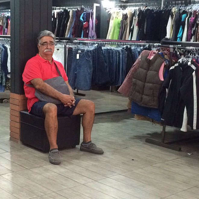 Men shopping tired