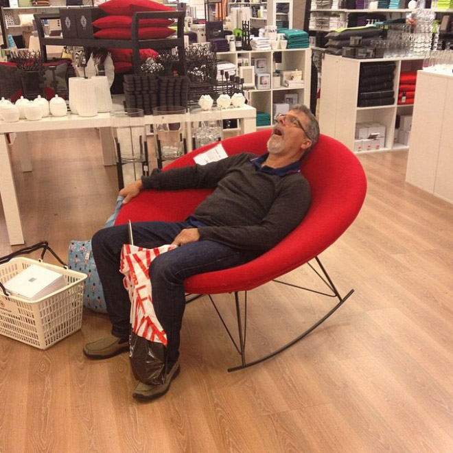 Men Shopping Tired