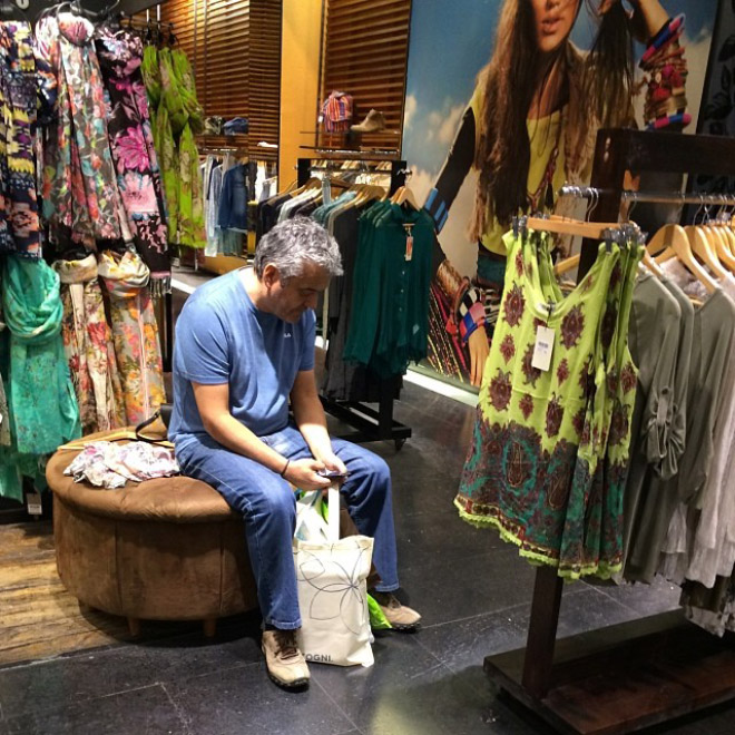 men shopping tired